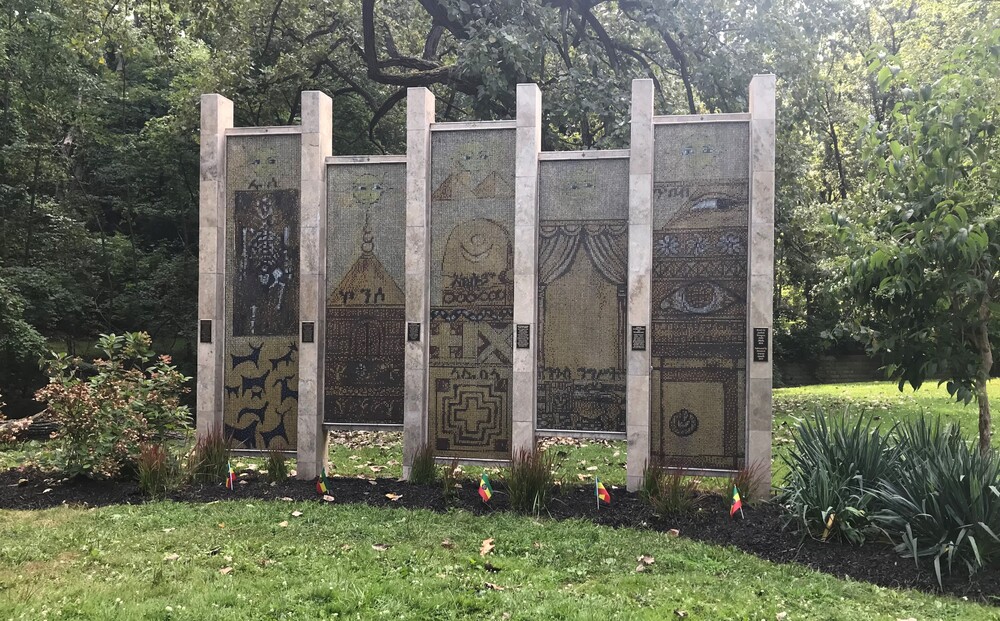 Front of the Ethiopian Cultural Garden Mural