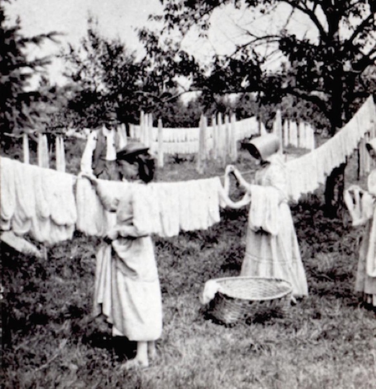 Shaker Sisters Drying Yarn, 1876