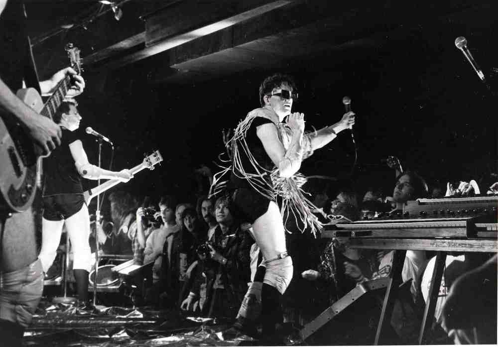 Devo onstage at the Agora, ca. 1978