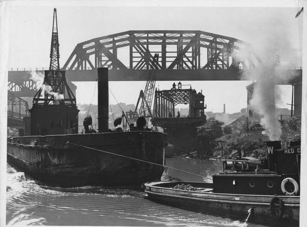Tugboat near Columbus Road Bridge, 1938
